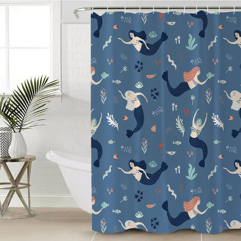 Image of Cute Mermaid Collection Blue Theme SWYL6208 Shower Curtain