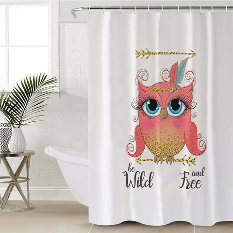 Image of Wild & Free - Pink Owl SWYL6212 Shower Curtain