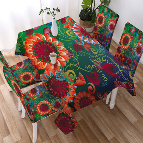 Image of Hot Color Flowers SWZB3316 Tablecloth