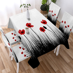 Red & Black Flowers SWZB3332 Tablecloth