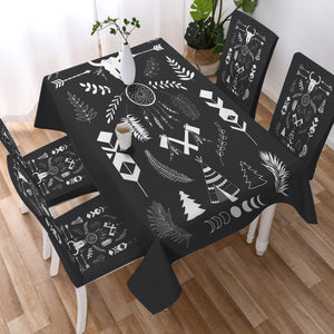 B&W Bohemian Pattern SWZB3335 Tablecloth