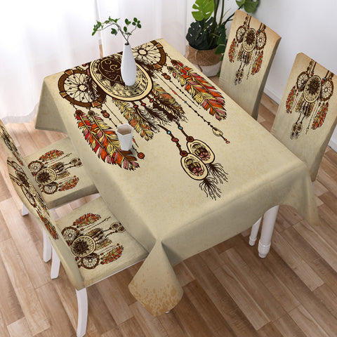 Image of Three Beige Dreamcatchers  SWZB3340 Tablecloth