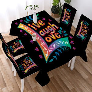 Colorful Live Laugh Love SWZB3346 Tablecloth