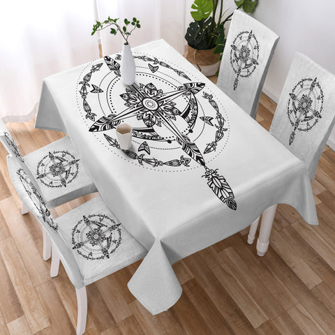 Image of Cross Round Dreamcatcher SWZB3347 Tablecloth