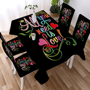 Colorful All You Need Is Love  SWZB3348 Tablecloth