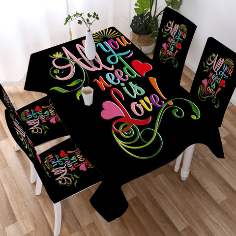 Image of Colorful All You Need Is Love  SWZB3348 Tablecloth