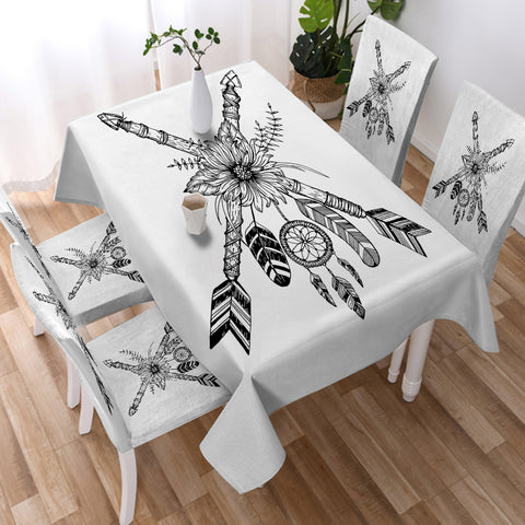 Image of Floral Dreamcatcher & Arrows SWZB3350 Tablecloth