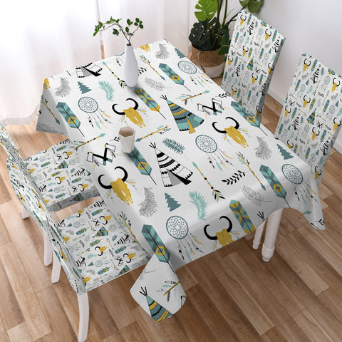 Image of Colorful Bohemian Hunter PatternSWZB3364 Tablecloth