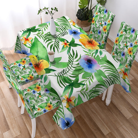 Image of Colorful Flowers & Leaves SWZB3368 Tablecloth