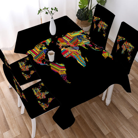 Image of Colorful Aztec Map SWZB3370 Tablecloth