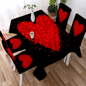 Red Dot Heart  SWZB3377 Tablecloth