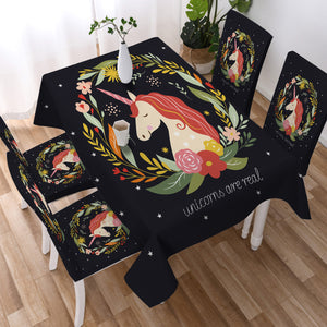 Colorful Floral Unicorn Are Real  SWZB3378 Tablecloth