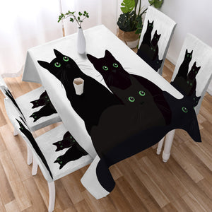 Four Green Eyes Black Cats SWZB3379 Tablecloth