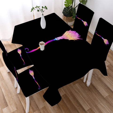 Image of Colorful Gradient Flying Broom  SWZB3383 Tablecloth