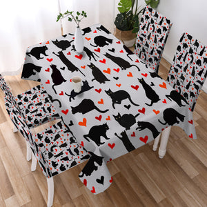 Cats & Hearts Monogram SWZB3388 Tablecloth