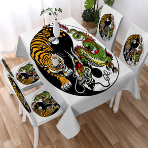 Asian YinYang Tiger & Dragon SWZB3460 Tablecloth