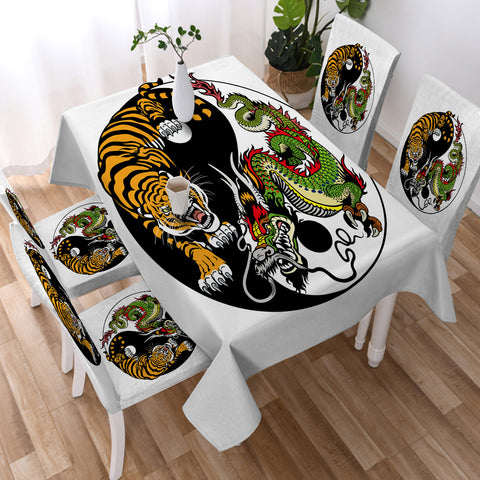 Image of Asian YinYang Tiger & Dragon SWZB3460 Tablecloth