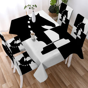 B&W Horse Check SWZB3463 Tablecloth