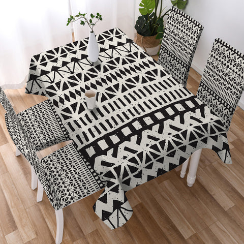 Image of B&W Triangle Aztec SWZB3465 Tablecloth