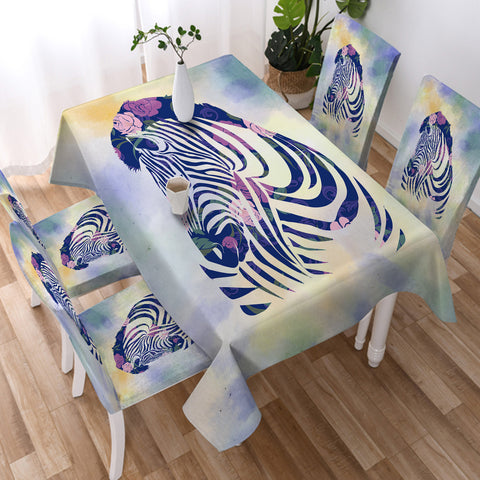 Image of Floral Pink&Purple Zebra SWZB3466 Tablecloth
