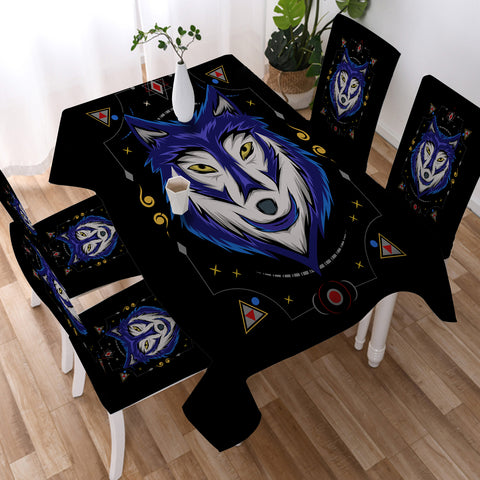 Image of Blue Wolf Bandana SWZB3477 Tablecloth