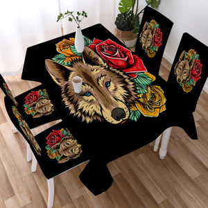 Floral Brown Wolf SWZB3483 Tablecloth