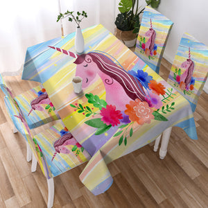 Floral Unicorn SWZB3583 Waterproof Tablecloth