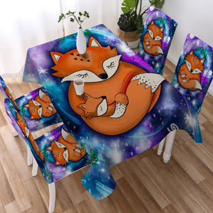 Fox Family in Galaxy SWZB3593 Waterproof Tablecloth