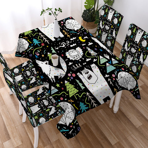 Image of Cartoon Winter Animals SWZB3601 Waterproof Tablecloth