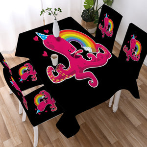 Rainbow In Love Octopus  SWZB3604 Waterproof Tablecloth