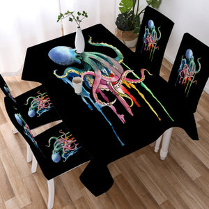 Funny Colorful Octopus SWZB3609 Waterproof Tablecloth