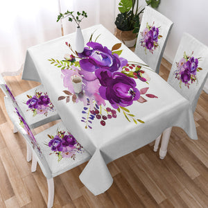 Purple Flower SWZB3615 Waterproof Tablecloth