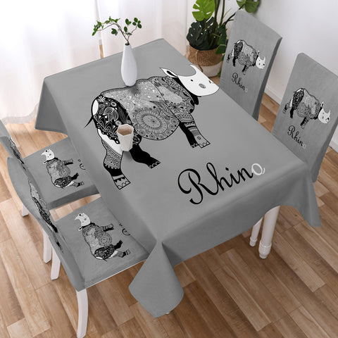 Image of B&W Aztec Rhino SWZB3657 Tablecloth