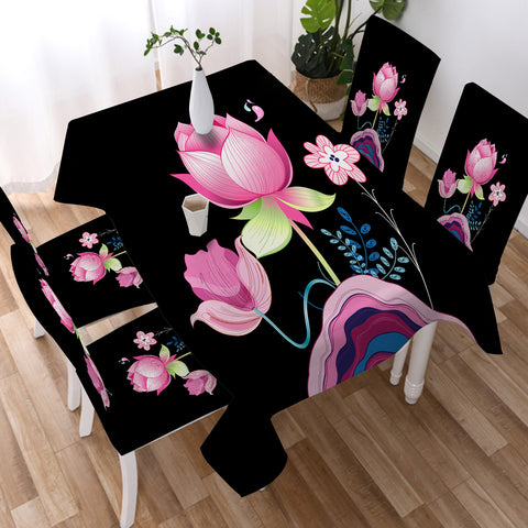 Image of Lotus Flowers Illustration SWZB3661 Tablecloth
