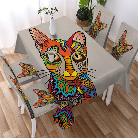 Image of Colorful Aztec Sphynx SWZB3664 Tablecloth