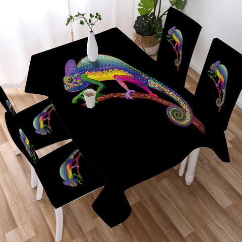 Image of Colorful Aztec Chameleon SWZB3665 Tablecloth