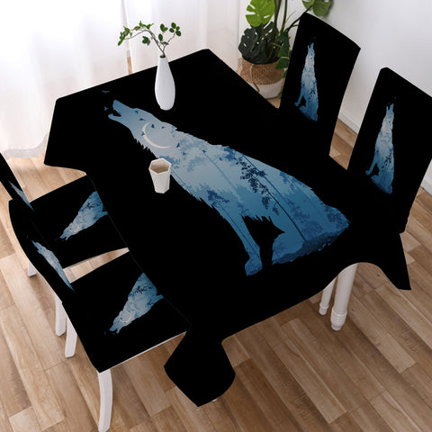 Image of Night Forest Wolf SWZB3673 Tablecloth