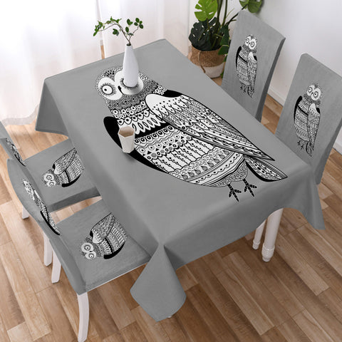 Image of B&W Aztec Owl SWZB3674 Tablecloth