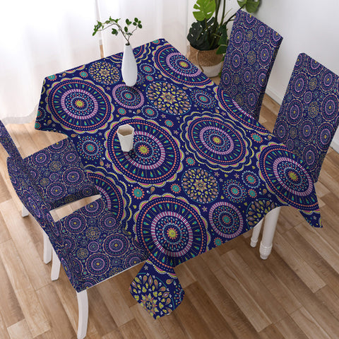 Image of Dark Blue Mandala SWZB3675 Tablecloth