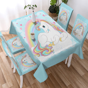 Rainbow Lovely Unicorn SWZB3690 Waterproof Tablecloth