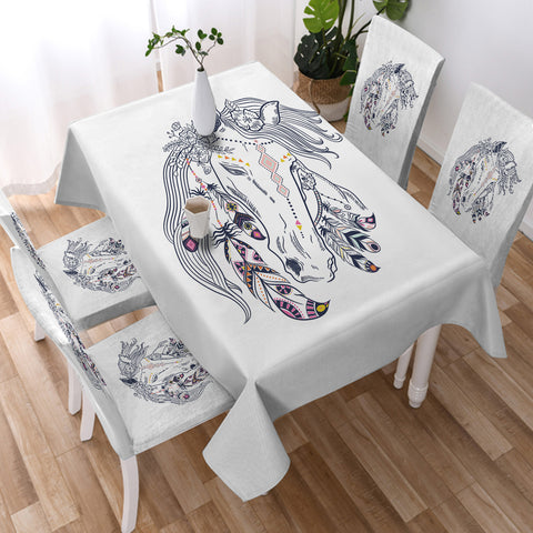 Image of Female Dreamcatcher Horse Sketch SWZB3694 Waterproof Tablecloth