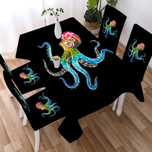 Multicolor Dot Octopus SWZB3696 Waterproof Tablecloth