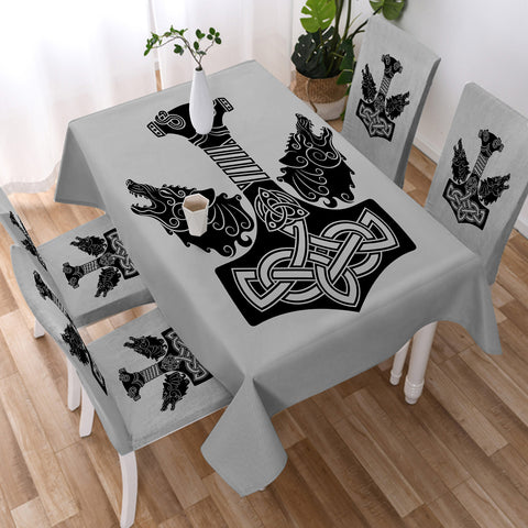 Image of B&W Wolf Knife Warrior Logo SWZB3742 Waterproof Tablecloth