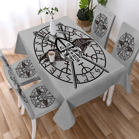 Image of Chicken Warrior Zodiac Logo SWZB3746 Waterproof Tablecloth