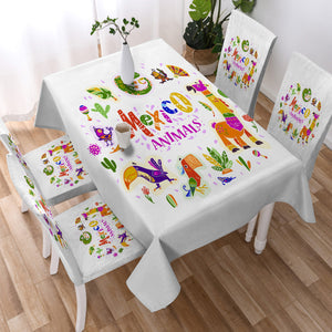 Mexico Cartoon Animals SWZB3747 Waterproof Tablecloth