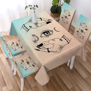 Eyes - Moon Hand Sign SWZB3756 Waterproof Tablecloth