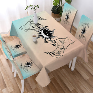 Dark Moon Hand Sign Sketch SWZB3757 Waterproof Tablecloth