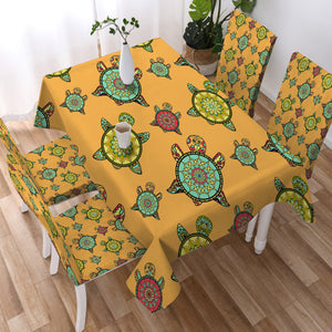 Colorful Mandala Turtles Monogram SWZB3764 Waterproof Tablecloth
