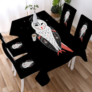 White Red Female Owl SWZB3863 Waterproof Tablecloth