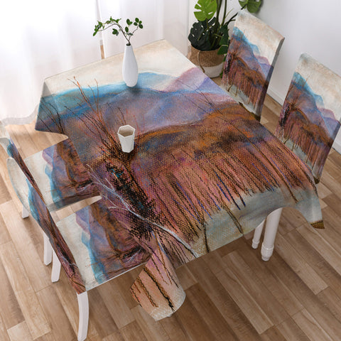 Image of Cozy Landscape Watercolor SWZB3864 Waterproof Tablecloth